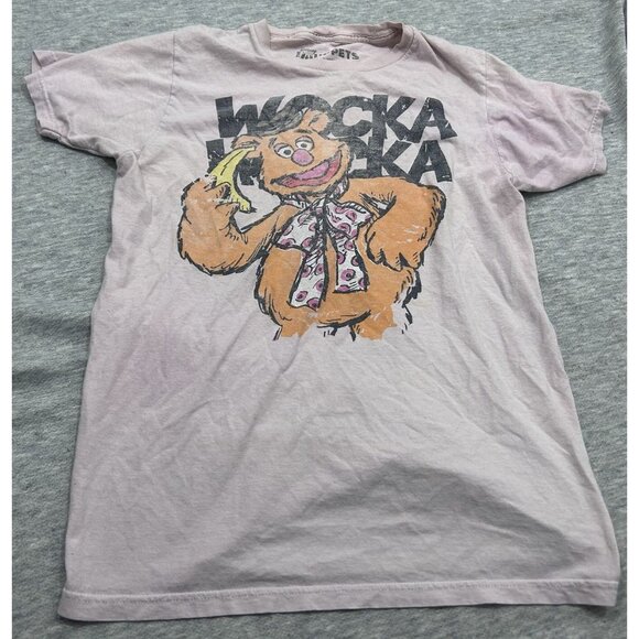 Muppets Fozzie Bear Wocka T-Shirt Men's Size Medium Graphic Causal Pink - Picture 1 of 11